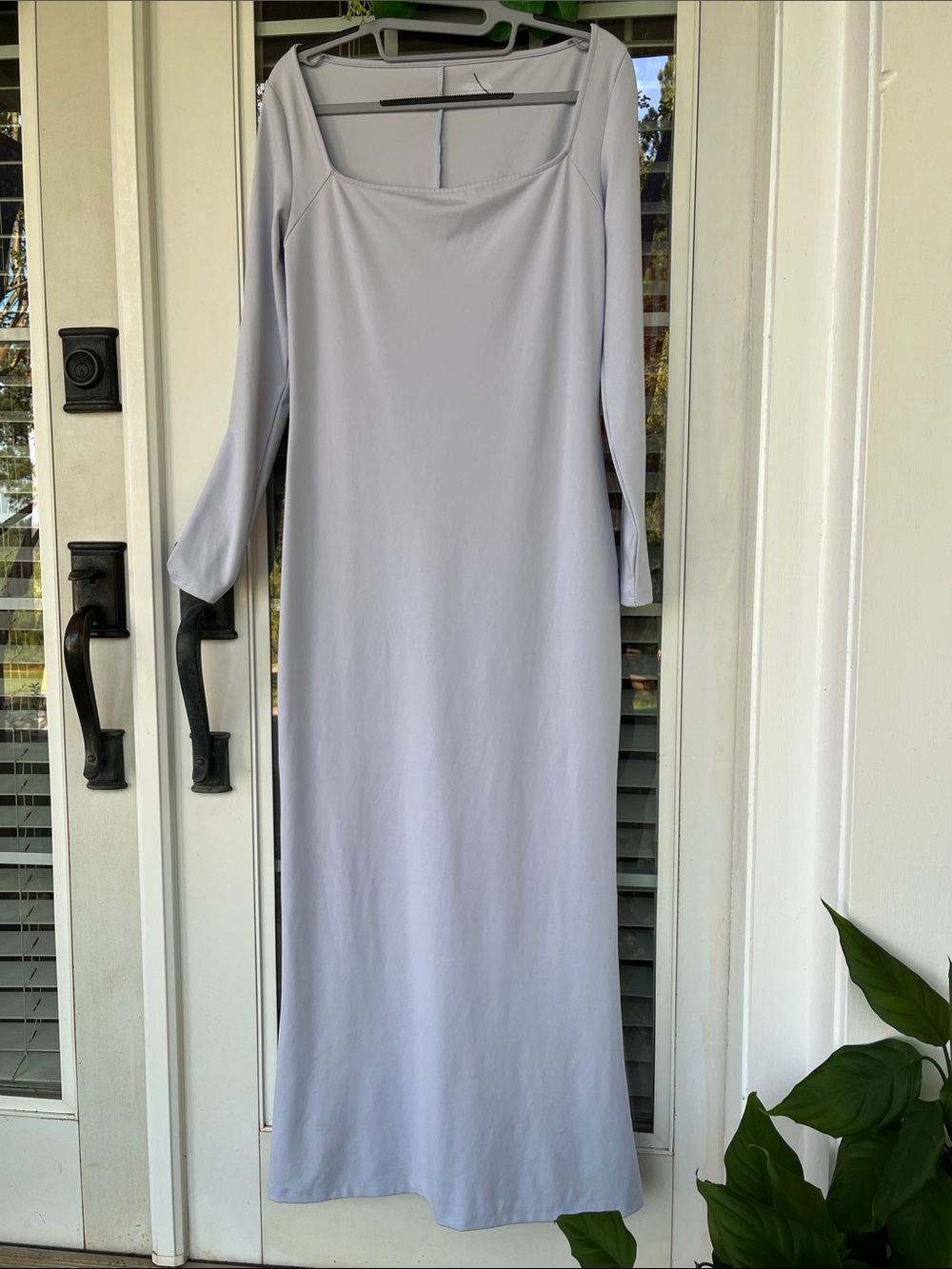 Wild Fable Butter Bliss Light Lilac Square-Neck Long Sleeve Maxi Dress Sz.M
